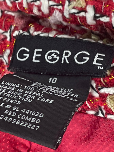 Blazer George Tweed Bolsillo Rojo-Talla 10