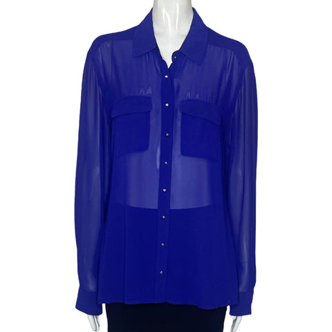 Blusa Guess Transparente Azul-Talla M