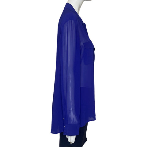 Blusa Guess Transparente Azul-Talla M