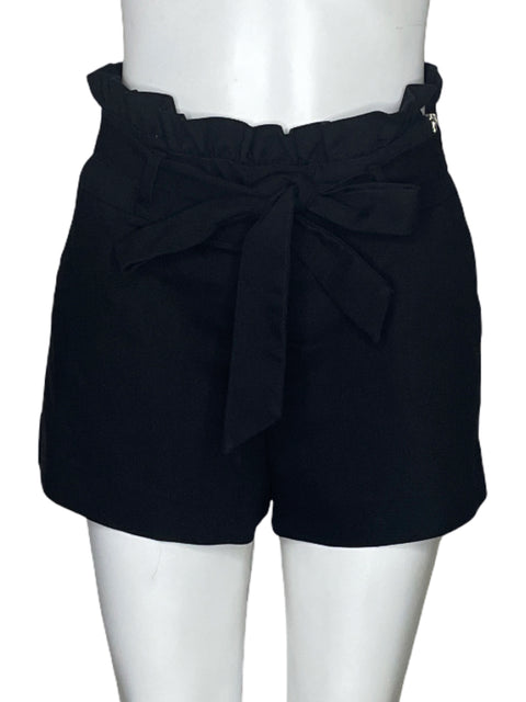 Short Zara Cinturon Fruncido Negro-Talla S