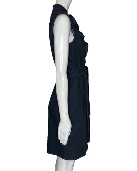 Vestido Sandra Darren Denim Vuelos Negro-Talla 6