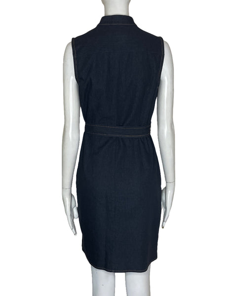 Vestido Sandra Darren Denim Vuelos Negro-Talla 6