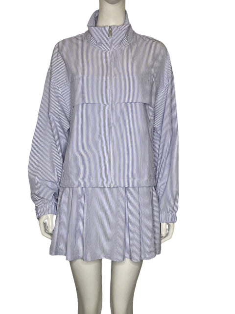 Set Oysho Chaqueta+Short Rayas Azul-Talla M