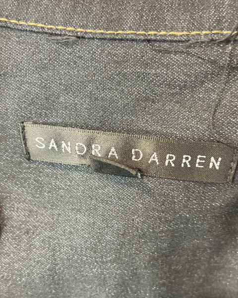 Vestido Sandra Darren Denim Vuelos Negro-Talla 6