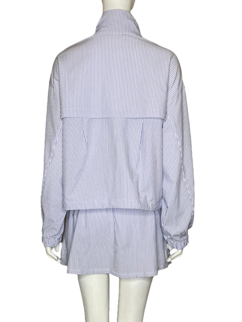 Set Oysho Chaqueta+Short Rayas Azul-Talla M