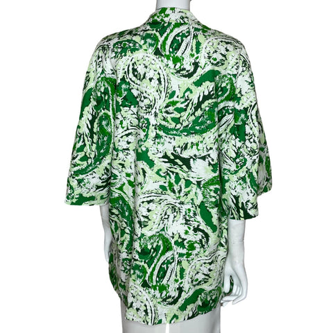 Cárdigan Zara Estampado Verde-Talla M