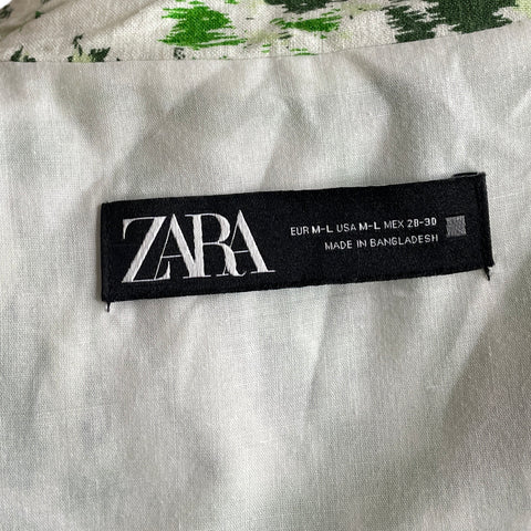 Cárdigan Zara Estampado Verde-Talla M