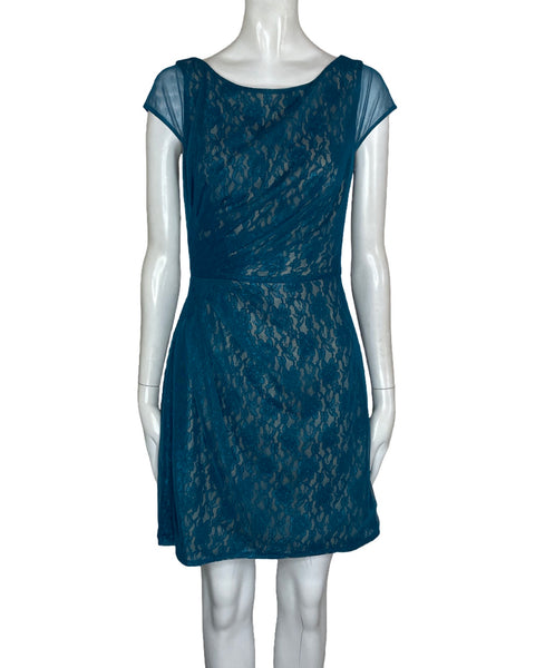 Vestido Jessica Simpson Encaje Azul-Talla 4