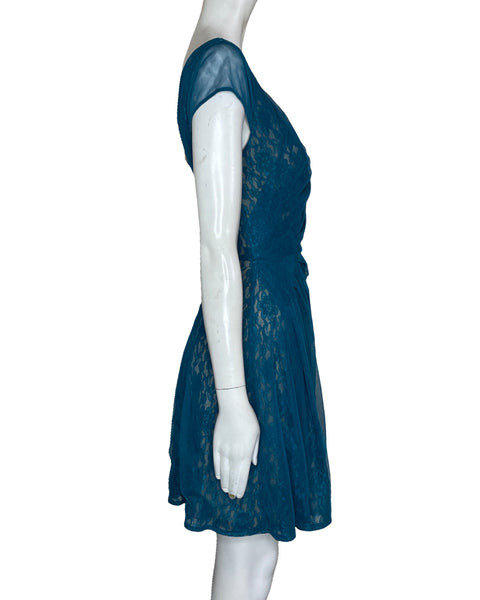 Vestido Jessica Simpson Encaje Azul-Talla 4