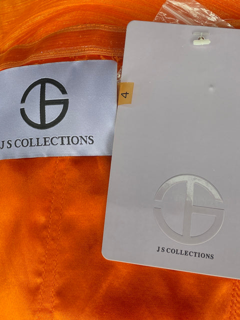 Vestido JS Collection Maxi Strapless Naranja-Talla 4