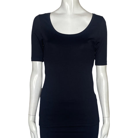 Blusa Karen Kane Cuello Redondo Negro-Talla S