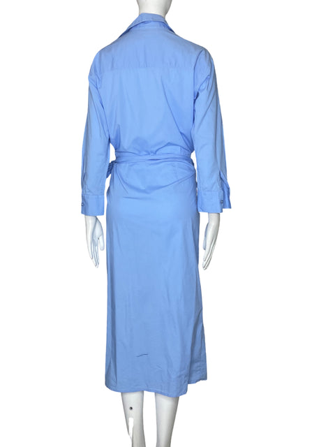 Vestido Padova Asimetrico Camisero Azul-Talla S