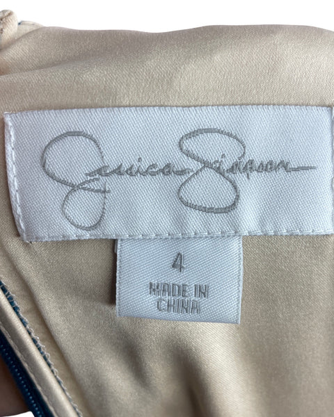 Vestido Jessica Simpson Encaje Azul-Talla 4