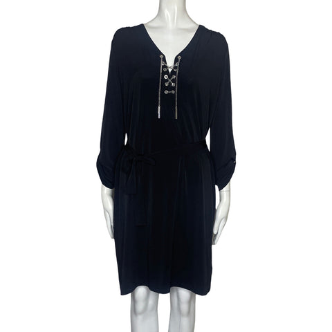 Blusa Michael Kors Cuello Cadena Negro-Talla M