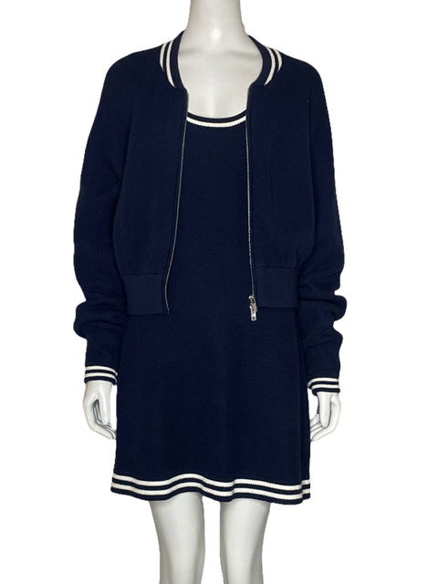 Set Alo Vestido + Chaqueta De Punto Azul  - Talla M