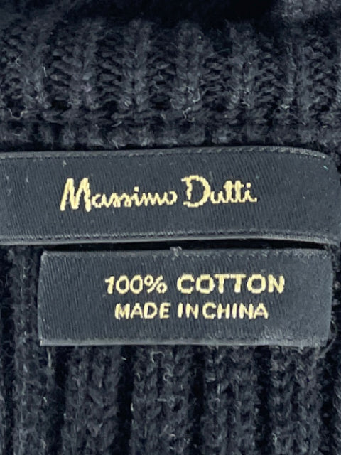 Top Massimo Dutti Acanalado Tejido Negro-Talla S