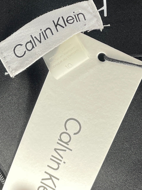 Vestido Calvin Klein Midi Formal Negro-Talla 10