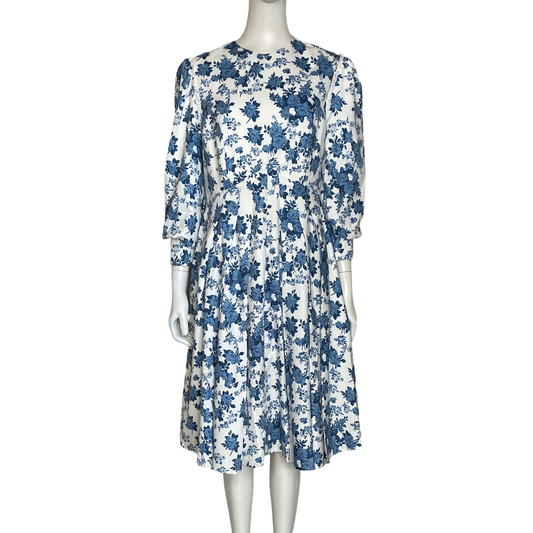 Vestido Nina Floral Fluido Azul-Talla L