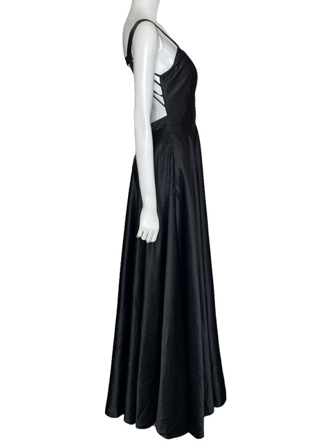Vestido B. Darlin Maxi Satinado Negro-Talla 9/10