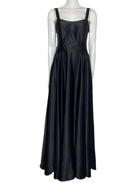 Vestido B. Darlin Maxi Satinado Negro-Talla 9/10