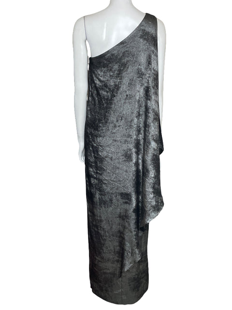Vestido Ralph Lauren Maxi Asimétrico Plateado-Talla 6