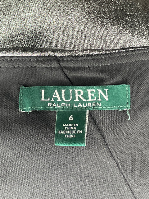 Vestido Ralph Lauren Maxi Asimétrico Plateado-Talla 6