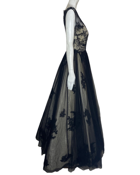 Vestido Miquel Suay Encaje Negro-Talla 46