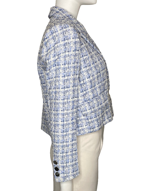 Blazer Sfera Tweed Botones Azul-Talla M