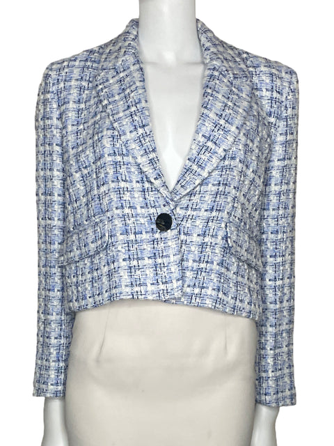 Blazer Sfera Tweed Botones Azul-Talla M