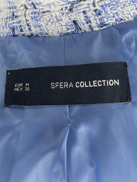 Blazer Sfera Tweed Botones Azul-Talla M