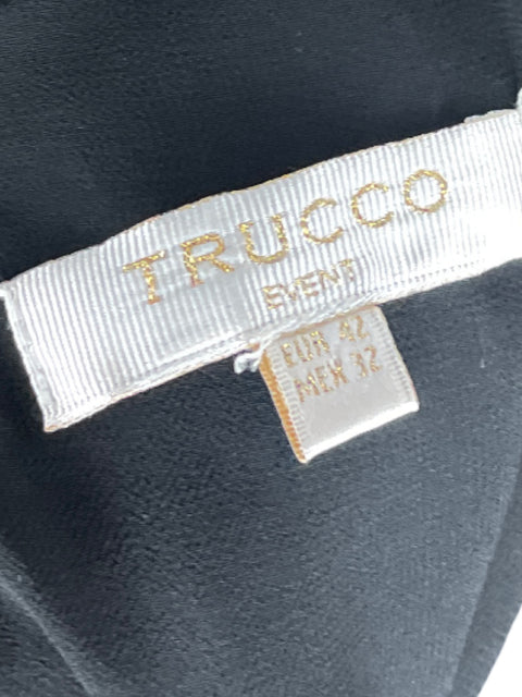 Vestido Trucco Sin mangas Hojas Negro - Talla M