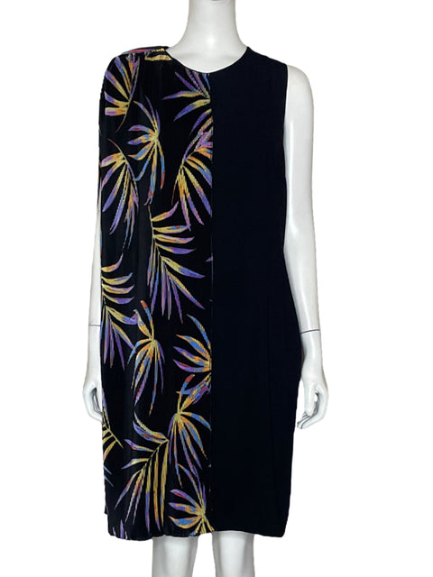 Vestido Trucco Sin mangas Hojas Negro - Talla M