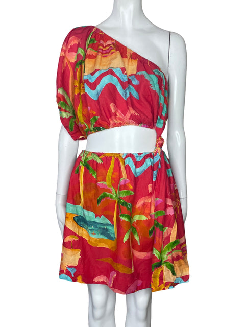 Vestido FarmRios Nudo One Shlouder Rojo-Talla M