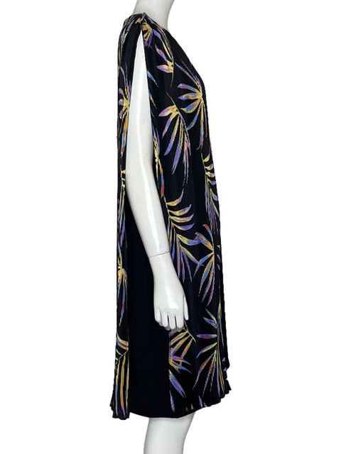 Vestido Trucco Sin mangas Hojas Negro - Talla M