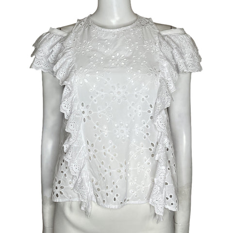 Blusa Especia Encaje Blanco-Talla 10
