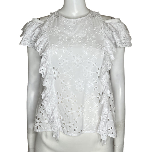 Blusa Especia Encaje Blanco-Talla 10