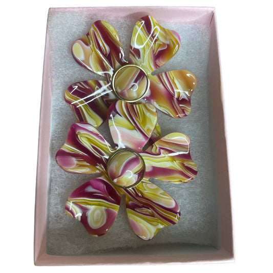 Aretes Zenzii Flor Rosado-Talla U