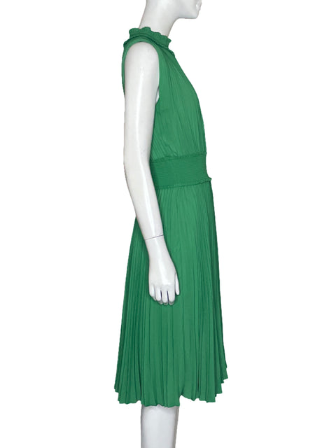 Vestido Nanette Lepore Plisado Verde - Talla 10