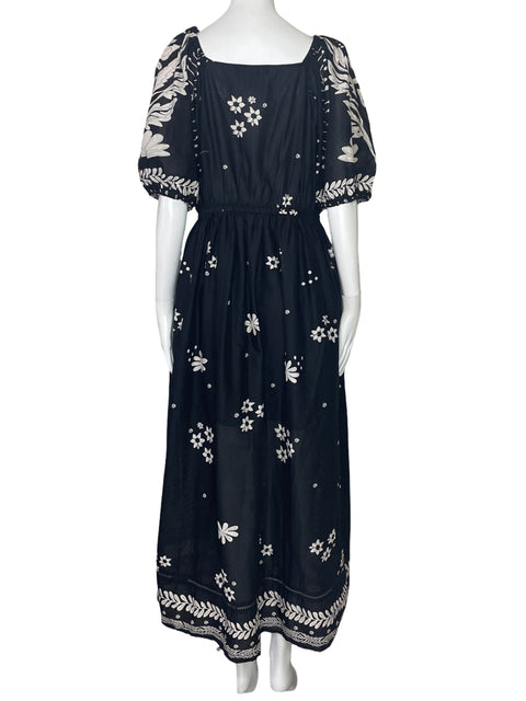 Vestido Ellen Tracy Flores Encaje Negro-Talla M