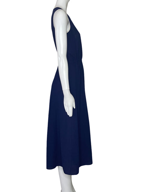 Vestido Anne Klein Cinturon Fluido Azul-Talla M
