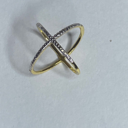 Anillo Tesoro TPS Cruzado Pedreria Dorado-Talla U