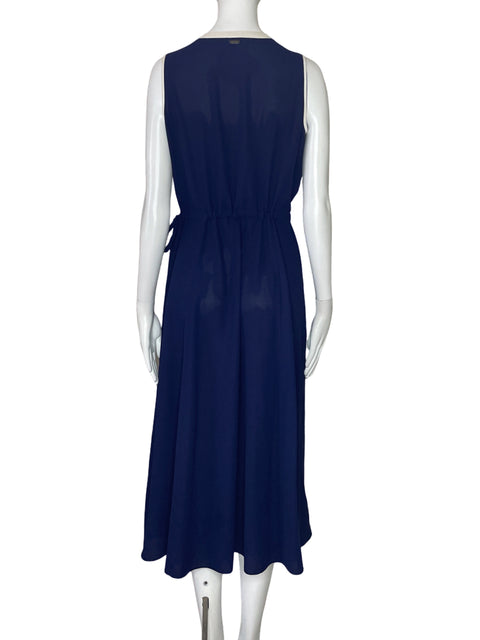 Vestido Anne Klein Cinturon Fluido Azul-Talla M