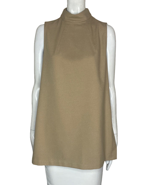 Blusa Trina Turk Cuello Alto Beige-Talla 10