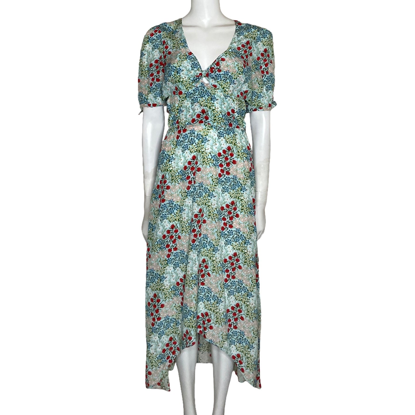 Vestido Intermix Floral Cut Off Verde-Talla 4