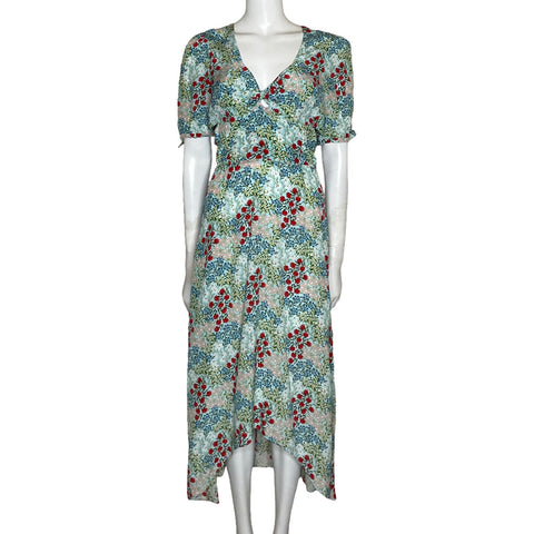 Vestido Intermix Floral Cut Off Verde-Talla 4