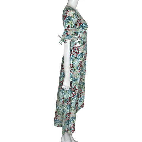Vestido Intermix Floral Cut Off Verde-Talla 4