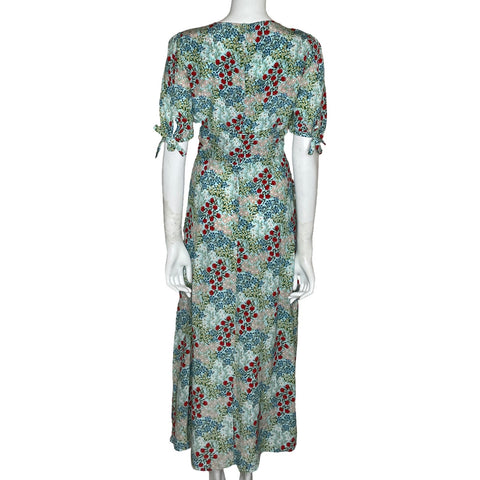 Vestido Intermix Floral Cut Off Verde-Talla 4