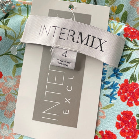Vestido Intermix Floral Cut Off Verde-Talla 4