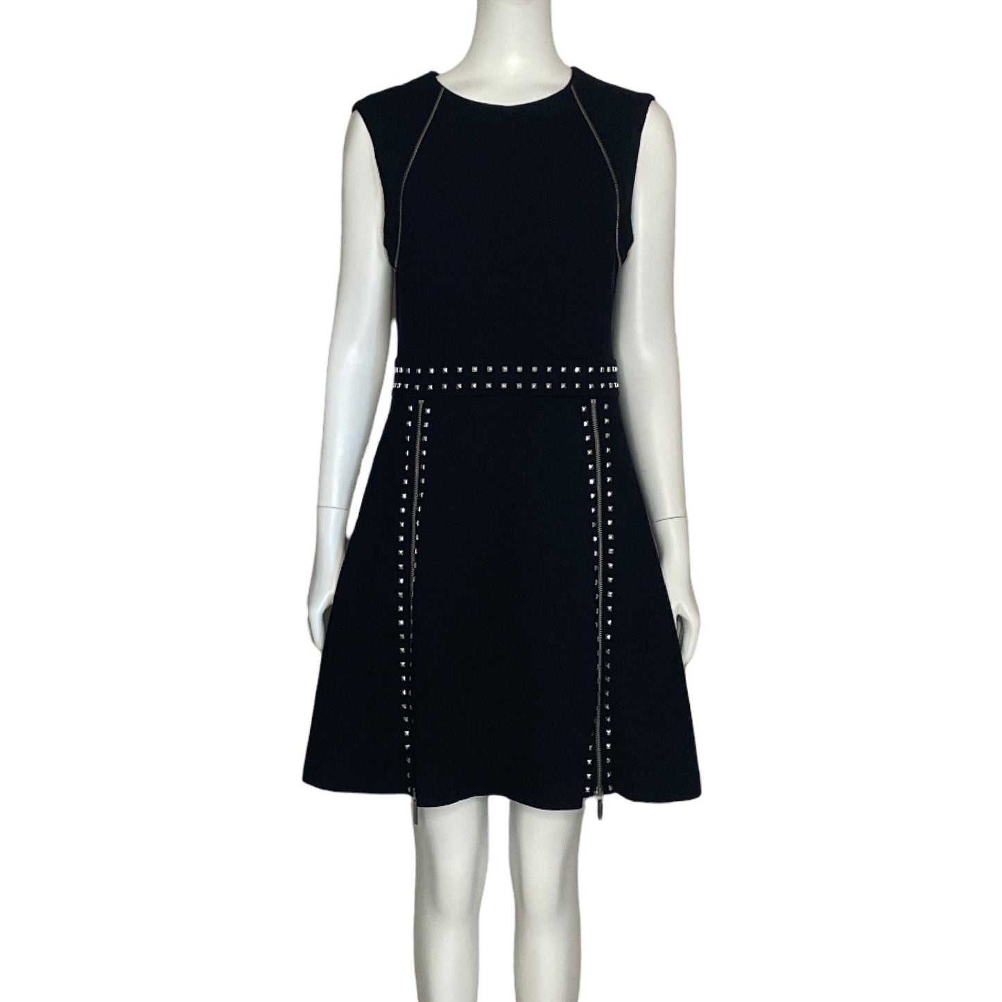 Vestido Michael Kors Recto Cremalleras
 Negro-Talla 6