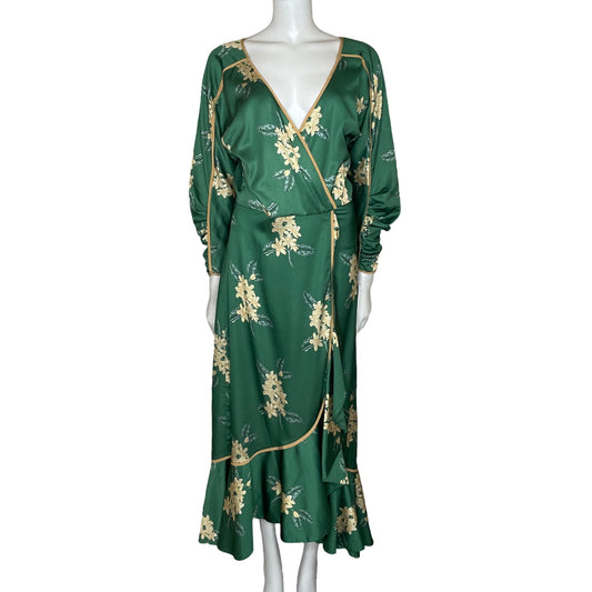 Vestido Goretty Medina Floral Verde-Talla XS